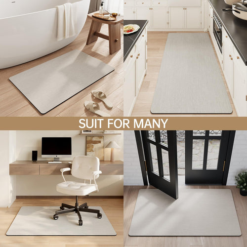 Bath Mat Rug, Rubber Non-Slip Quick Dry Absorbent Thin Bathroom Rugs