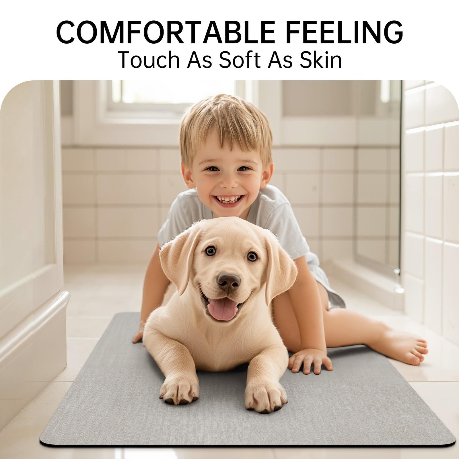 Bath Mat Rug, Rubber Non-Slip Quick Dry Absorbent Thin Bathroom Rugs