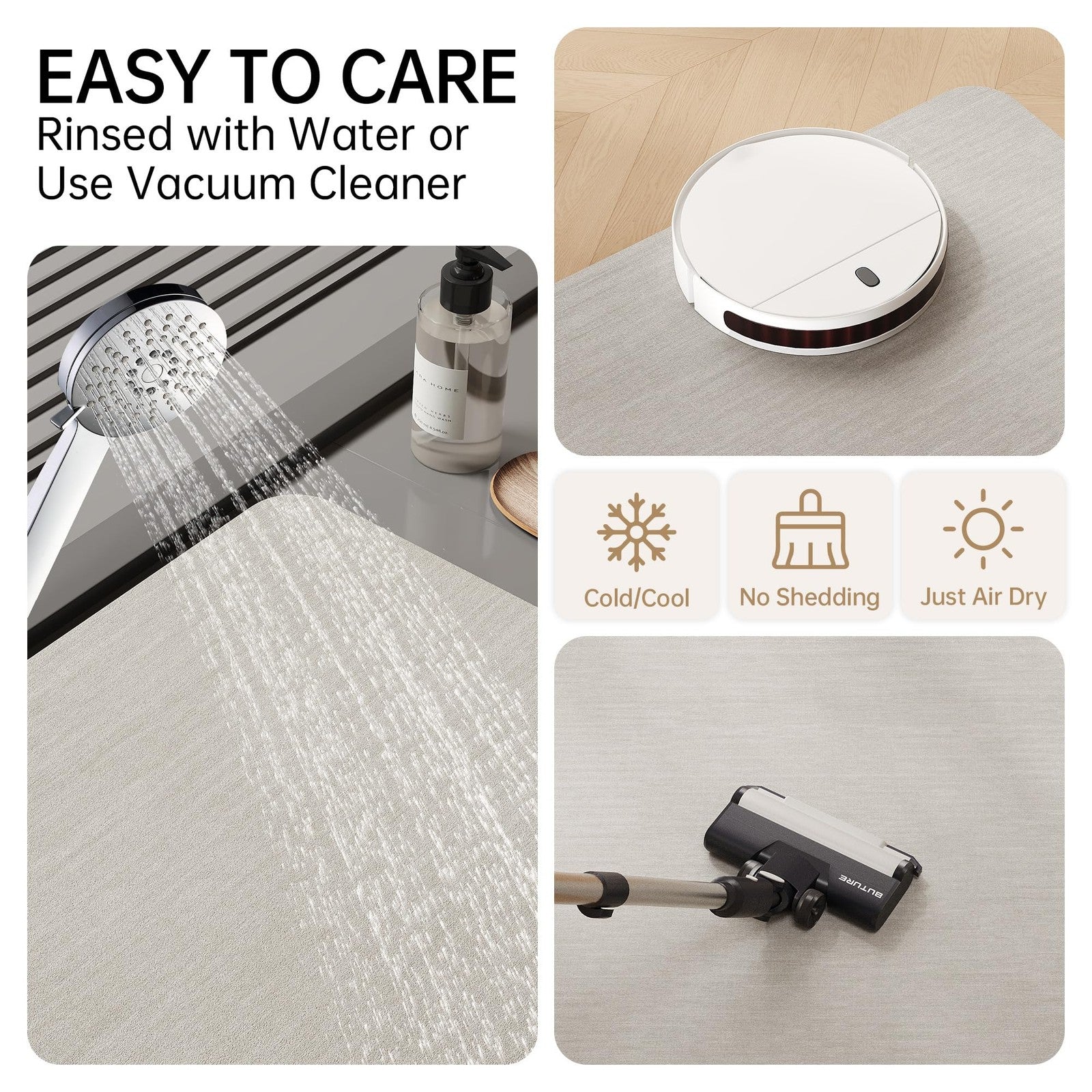 Bath Mat Rug, Rubber Non-Slip Quick Dry Absorbent Thin Bathroom Rugs